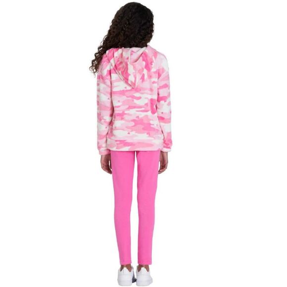 LUCKY BRAND Girls Sz Large (14/16) Pink Camo Fleece Top & Leggings 2 Pc Set NEW - Picture 2 of 5